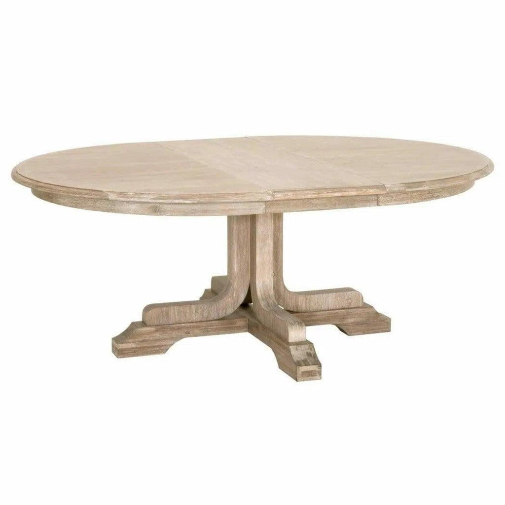 60 - 77" Round to Oval Extendable Dining Table Solid Wood - LOOMLAN - Essentials For Living - Dining Tables