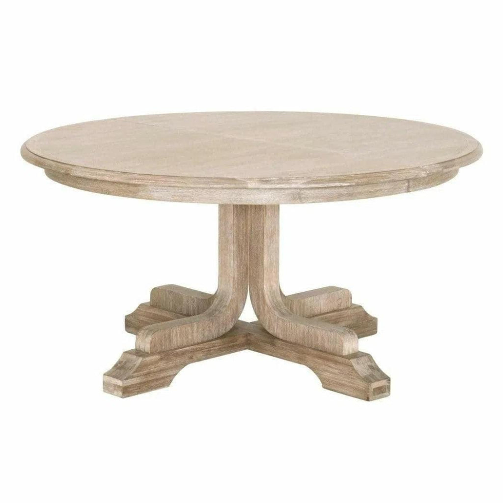 60 - 77" Round to Oval Extendable Dining Table Solid Wood - LOOMLAN - Essentials For Living - Dining Tables