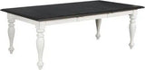60-84" Two Tone White Extendable Dining Table with Extension Leaf Dining Tables LOOMLAN By Sunny D
