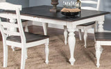 60-84" Two Tone White Extendable Dining Table with Extension Leaf Dining Tables LOOMLAN By Sunny D