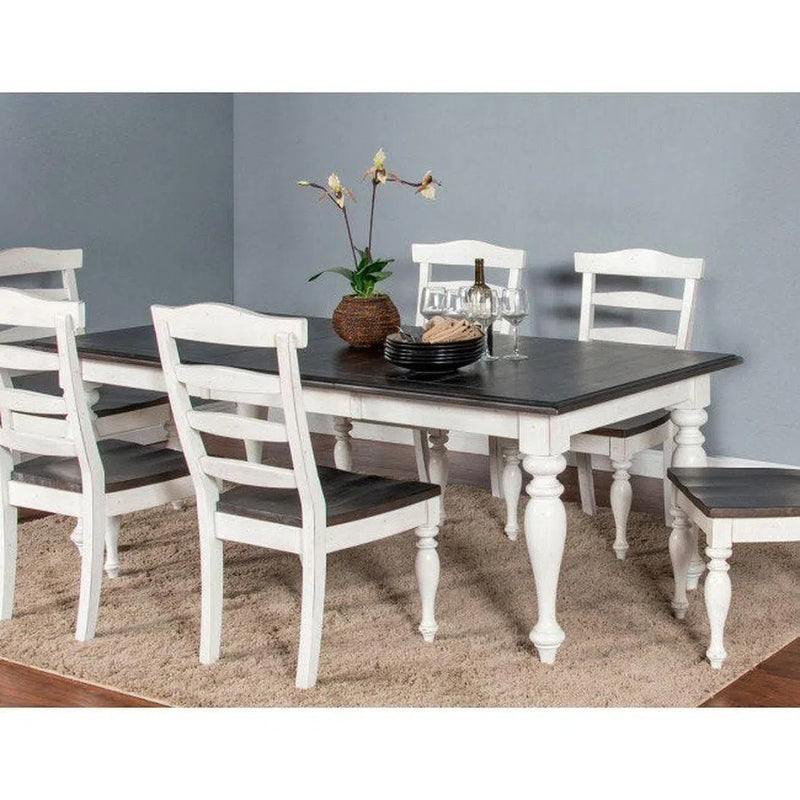 60-84" White Extendable Dining Table With Extension Leaf Dining Tables LOOMLAN By LOOMLAN
