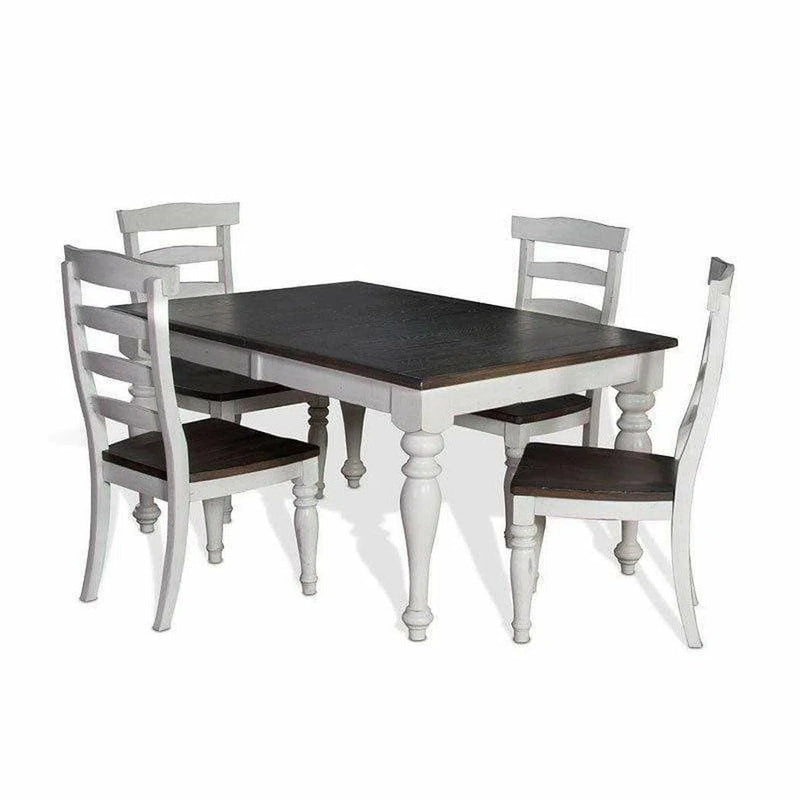 60-84" White Extendable Dining Table With Extension Leaf Dining Tables LOOMLAN By LOOMLAN