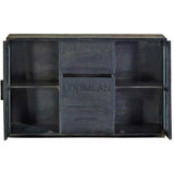 60" Black Industrial Vintage 2 Glass Doors Sideboard Cabinet Sideboards LOOMLAN By LOOMLAN
