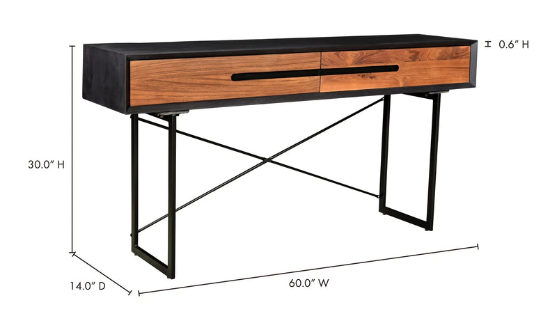60 Inch Console Table Brown Scandinavian-Console Tables-Moe's Home-LOOMLAN