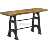 60" Reclaimed Wood Double Base Sofa Console Table Console Tables LOOMLAN By LOOMLAN