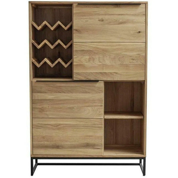 60 Tall Wood Retro Bar Cabinet with Wine Rack Home Bar Cabinets LOOMLAN By Moe's Home