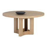 60" Elma Wooden Round Dining Table - LOOMLAN - SUNPAN - Dining Tables