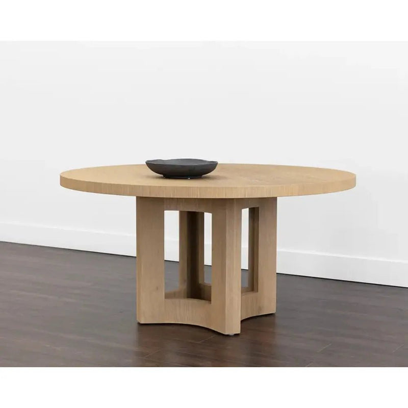 60" Elma Wooden Round Dining Table - LOOMLAN - SUNPAN - Dining Tables