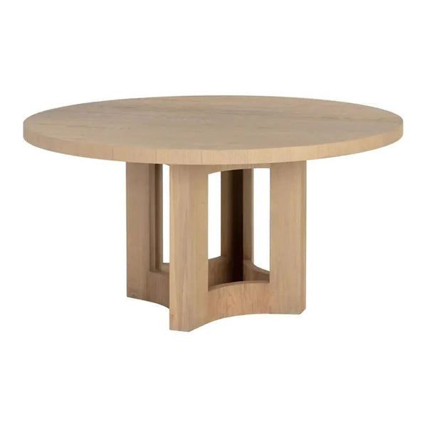 60" Elma Wooden Round Dining Table - LOOMLAN - SUNPAN - Dining Tables