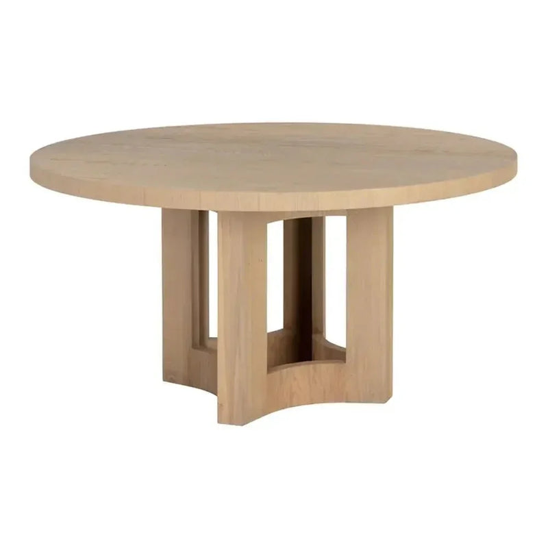 60" Elma Wooden Round Dining Table - LOOMLAN - SUNPAN - Dining Tables