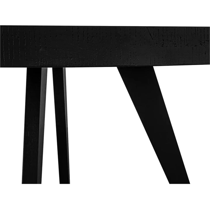 60 in Parq Wood Black Round Dining Table-Dining Tables-Moe's Home-LOOMLAN