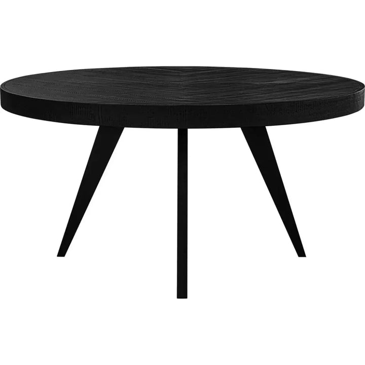 60 in Parq Wood Black Round Dining Table-Dining Tables-Moe's Home-LOOMLAN