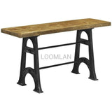 60" Reclaimed Wood Double Base Sofa Table - LOOMLAN - LOOMLAN - Console Tables