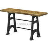 60" Reclaimed Wood Double Base Sofa Table - LOOMLAN - LOOMLAN - Console Tables