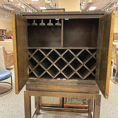 60 x Mid Century Home Bar Liquor Cabinet On Stand - LOOMLAN - LOOMLAN - Home Bar Cabinets