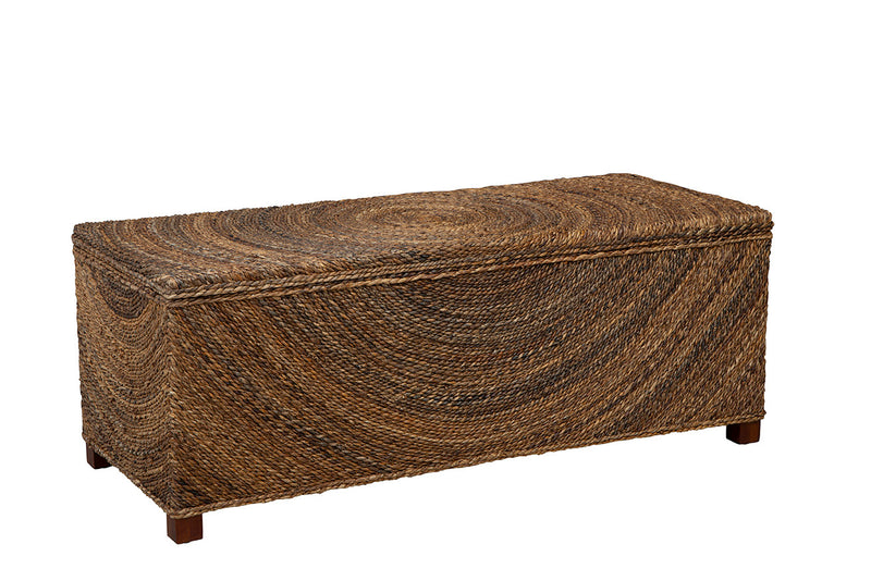 Madura Seagrass Upholstered Wooden Storage Bench