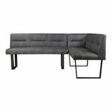 60x81 Inch Corner Bench Dark Grey Contemporary Dining Benches LOOMLAN By Moe's Home