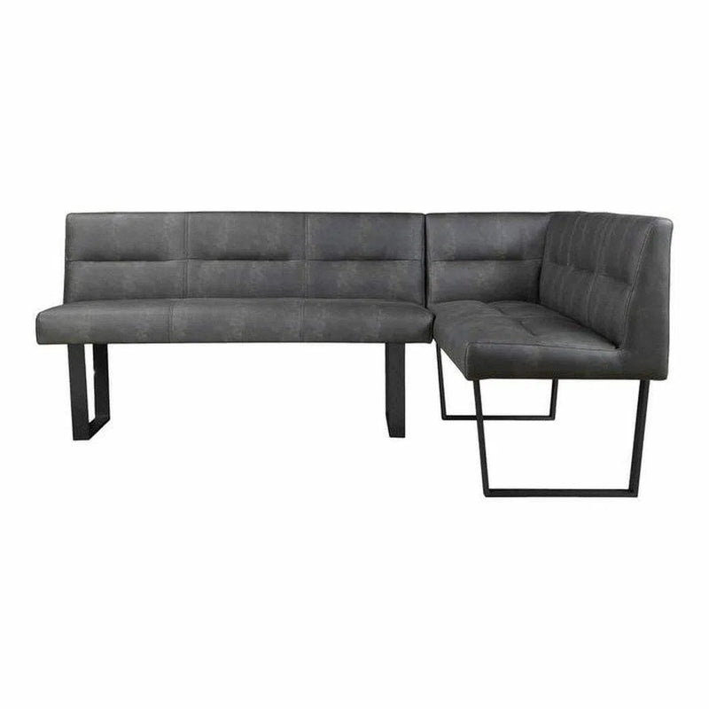 60x81 Inch Corner Bench Dark Grey Contemporary Dining Benches LOOMLAN By Moe's Home