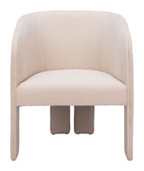 Hull Wood Beige Armless Accent Chair