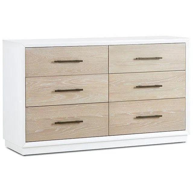 62" High Gloss Boca Grande Six Drawer Double Dresser Dressers LOOMLAN By Panama Jack