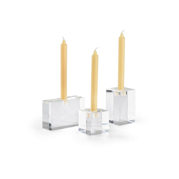 Trifoil Crystal Made Candleholders (Set Of 3)