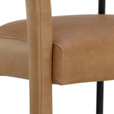 Mavia Barstool - Ludlow Sesame Leather with Matte Black Legs