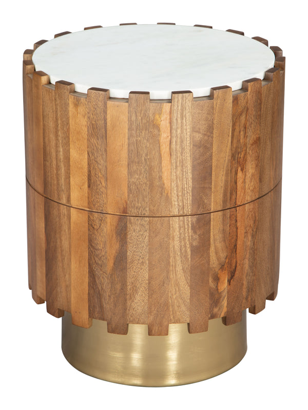 Bombay Natural Wood Round Side Table