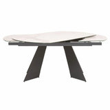 63-94" White Extendable Dining Table Ceramic Table Top Dining Tables LOOMLAN By Essentials For Living