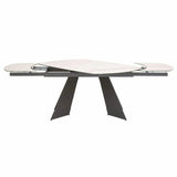 63-94" White Extendable Dining Table Ceramic Table Top Dining Tables LOOMLAN By Essentials For Living