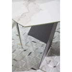 63 - 94" White Extendable Dining Table Ceramic Table Top - LOOMLAN - Essentials For Living - Dining Tables