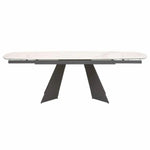 63 - 94" White Extendable Dining Table Ceramic Table Top - LOOMLAN - Essentials For Living - Dining Tables