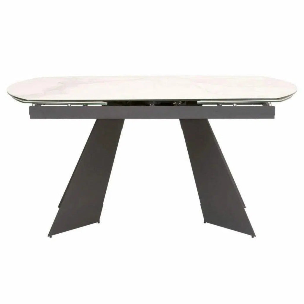 63 - 94" White Extendable Dining Table Ceramic Table Top - LOOMLAN - Essentials For Living - Dining Tables