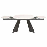 63 - 94" White Extendable Dining Table Ceramic Table Top - LOOMLAN - Essentials For Living - Dining Tables