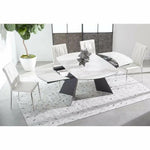 63 - 94" White Extendable Dining Table Ceramic Table Top - LOOMLAN - Essentials For Living - Dining Tables