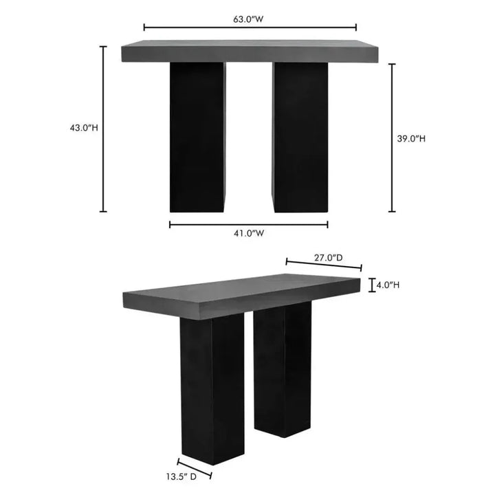 63 Inch Outdoor Bar Table Grey Contemporary-Outdoor Counter Tables-Moe's Home-LOOMLAN
