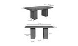 63 Inch Outdoor Dining Table Grey Contemporary-Outdoor Dining Tables-Moe's Home-LOOMLAN
