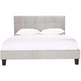 63 Inch Queen Bed Light Grey Fabric Grey Contemporary Beds LOOMLAN By Moe's Home