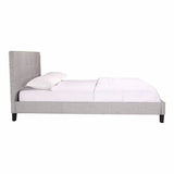 63 Inch Queen Bed Light Grey Fabric Grey Contemporary Beds LOOMLAN By Moe's Home