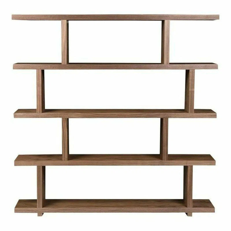 63 Inch Shelf Large Walnut Brown Contemporary Etageres LOOMLAN By Moe's Home