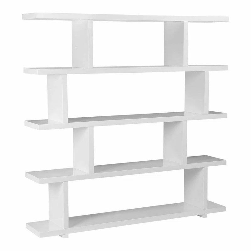 63 Inch Shelf Large White Contemporary Etageres LOOMLAN By Moe's Home