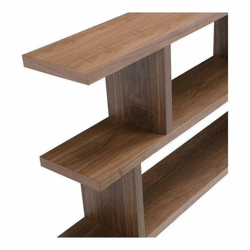 63 Inch Shelf Small Walnut Brown Contemporary Etageres LOOMLAN By Moe's Home