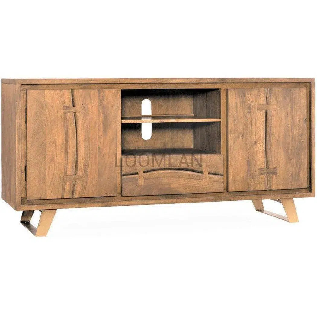 64" Rustic Live Edge TV Stand Modern Alaska