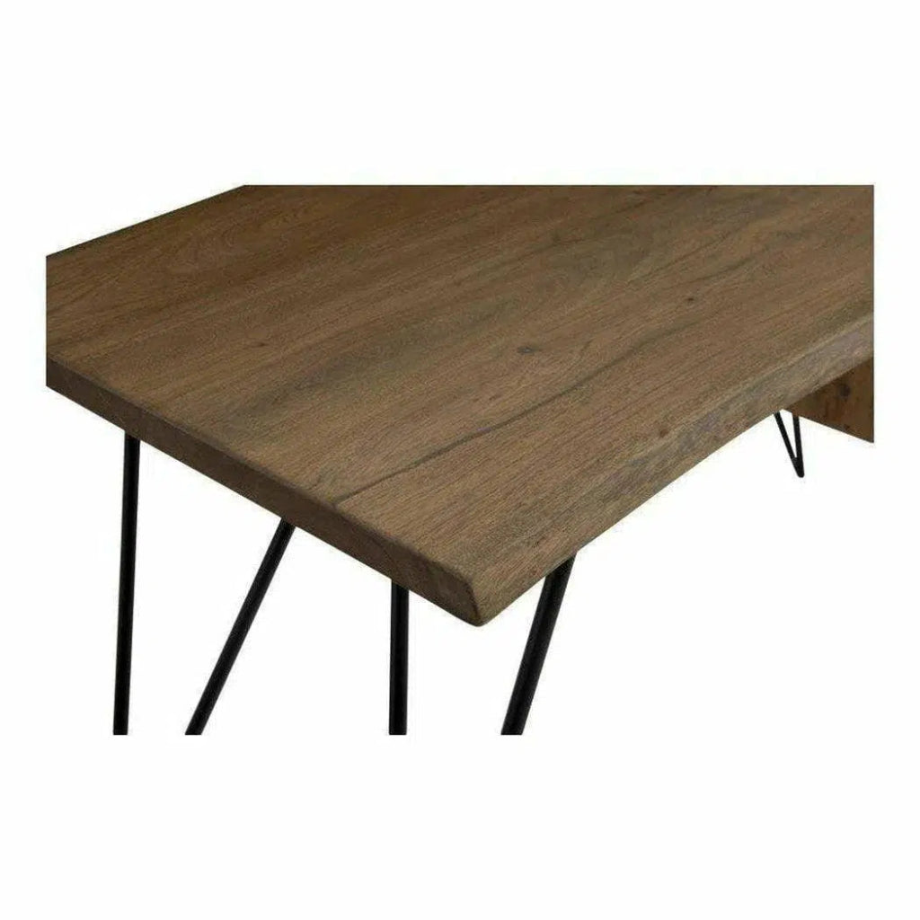 64 Inch Desk Brown Industrial - LOOMLAN - Moe's Home - Home Office Desks