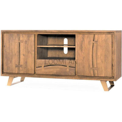 64" Rustic Live Edge TV Stand Modern Alaska - LOOMLAN - LOOMLAN - TV Stands & Media Centers