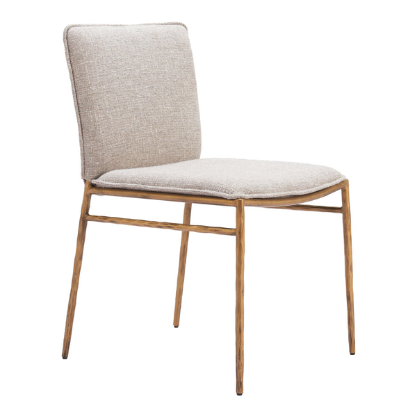 Nordvest Beige and Gold Armless Dining Chair