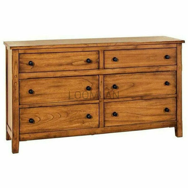 64x35" Rustic Wood Dresser for Small Bedroom Dressers LOOMLAN By Sunny D