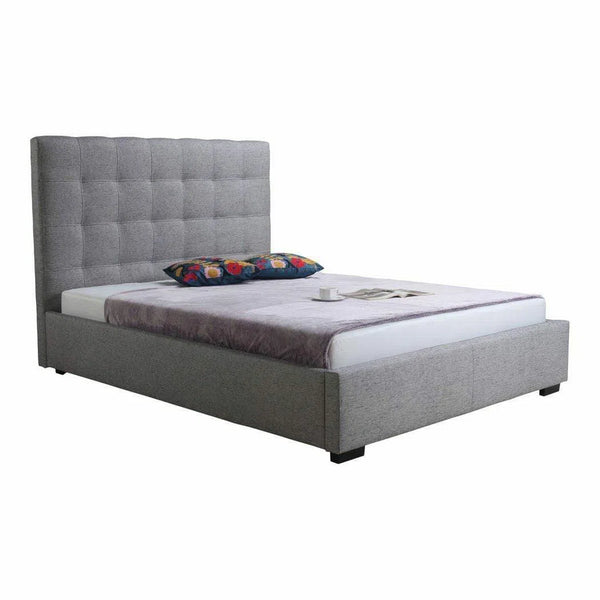 65 Inch Storage Bed Queen Light Grey Contemporary Beds LOOMLAN By Moe's Home