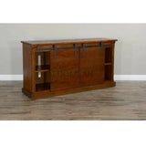 65" TV Stand Media Console Sliding Barn Doors Rustic Brown TV Stands & Media Centers LOOMLAN By Sunny D