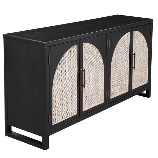 65" Two Tone White and Black Small Wood Sideboard for Dining Room Sideboards LOOMLAN By Bassett Mirror