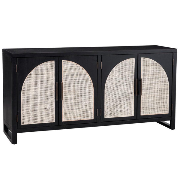 65" Two Tone White and Black Small Wood Sideboard for Dining Room Sideboards LOOMLAN By Bassett Mirror